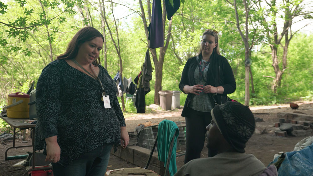 Angie Walker conducting outreach in Rockford, Illinois.