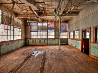 Abandoned interior of building