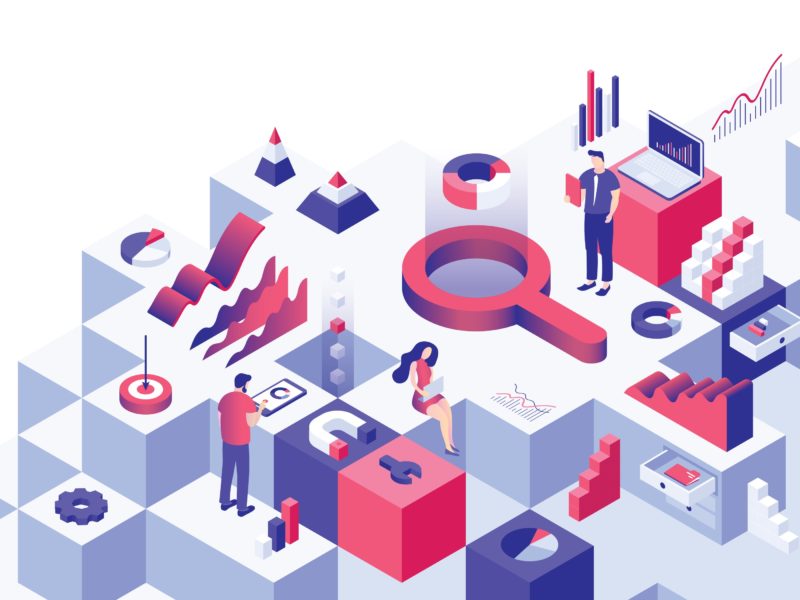 Graphic illustration of collecting data