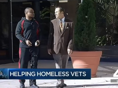TV interview on helping homeless vets