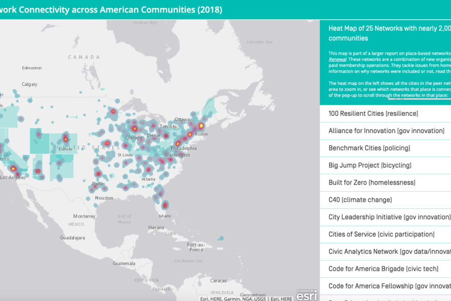 Map of network connectivity across American Communities