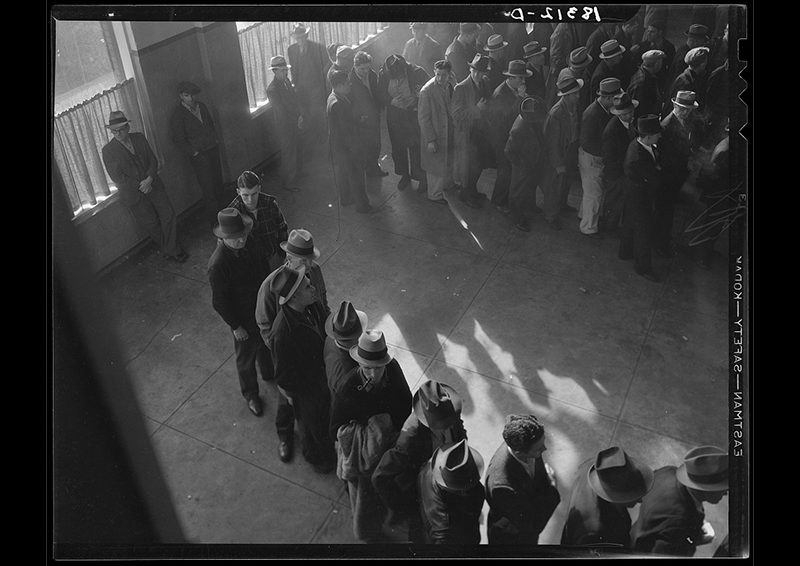 Unemployment benefits aid begins, 1938 / Photograph by Dorothea Lange