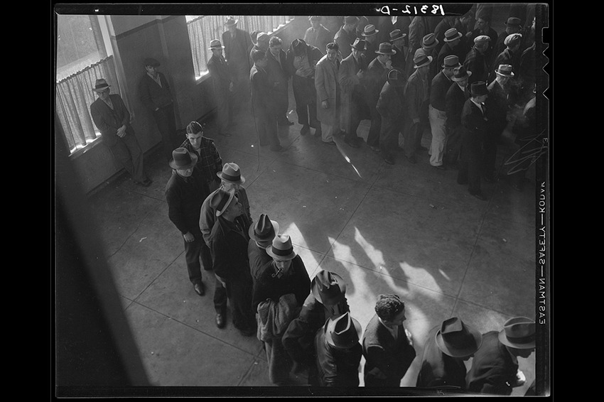 Unemployment benefits aid begins, 1938 / Photograph by Dorothea Lange