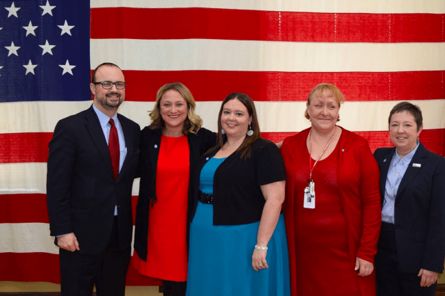 Rockford BFZ Team in front of American Flag