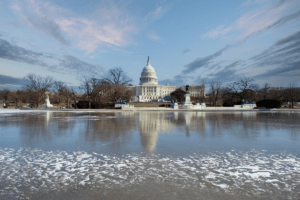 US Capitol in winter