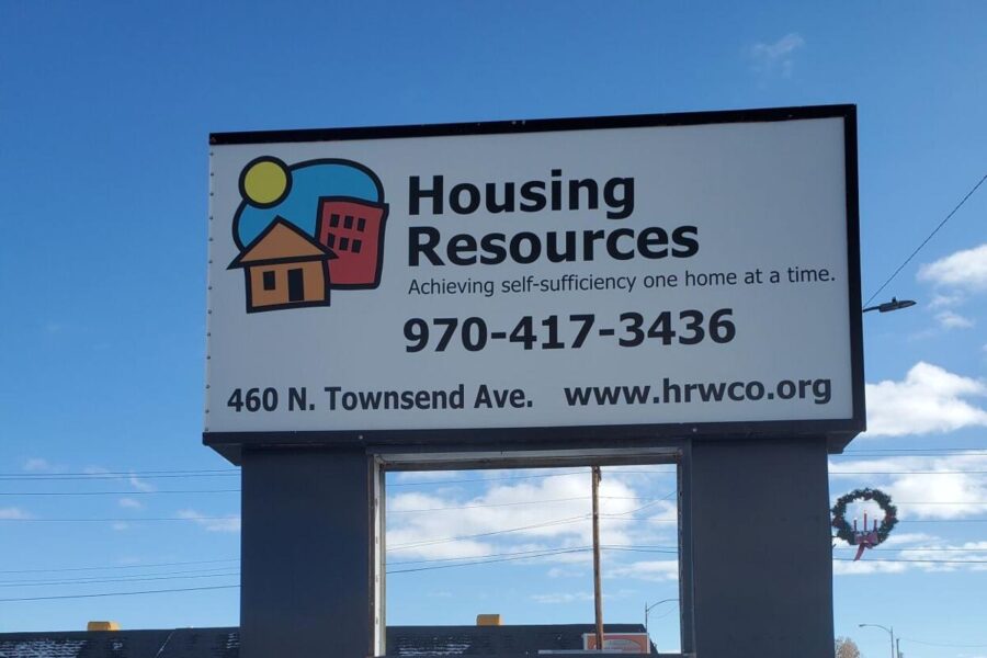 Housing Resources of Western Colorado's sign greets visitors at its Montrose location on North Townsend Avenue. (Katharhynn Heidelberg/Montrose Daily Press)