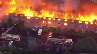 Photo of massive fire at apartment complex