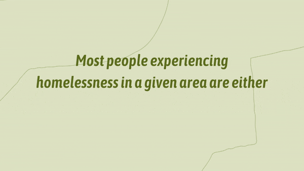 Most people experiencing homelessness in a given area are either from the community in which they're experiencing homelessness or have been living there for multiple years before they lost housing.