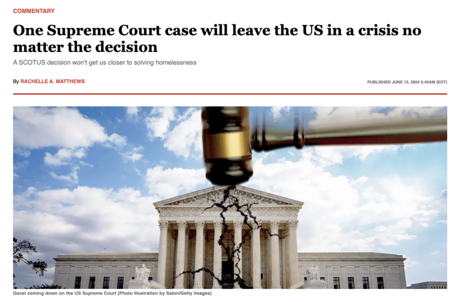 Salon: A SCOTUS decision won't get us closer to solving homelessness